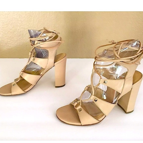 Ivanka Trump Gladiator Sandals Heels Beige Pink Size 9M - Picture 1 of 7